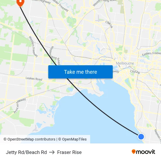 Jetty Rd/Beach Rd to Fraser Rise map