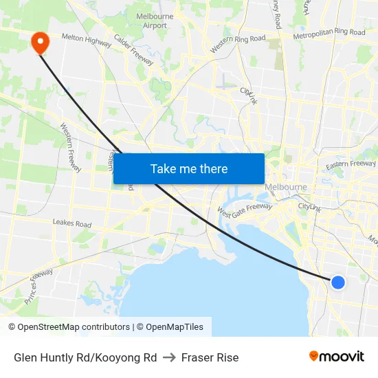 Glen Huntly Rd/Kooyong Rd to Fraser Rise map