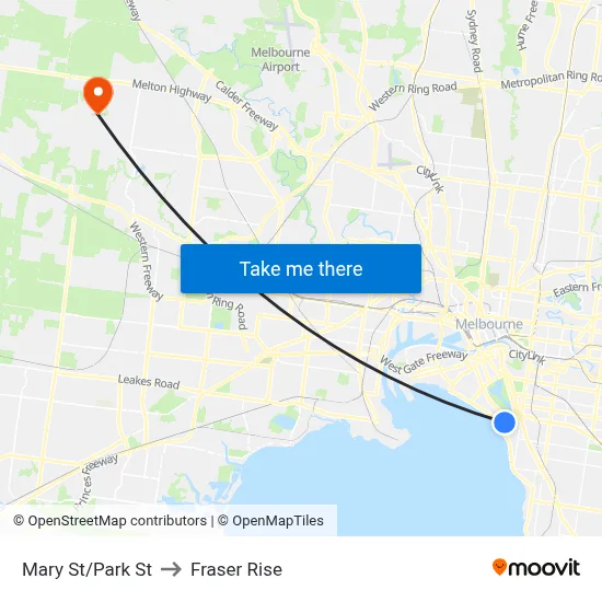 Mary St/Park St to Fraser Rise map