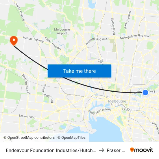 Endeavour Foundation Industries/Hutchinson Dr to Fraser Rise map