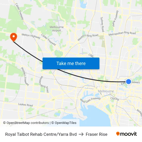 Royal Talbot Rehab Centre/Yarra Bvd to Fraser Rise map