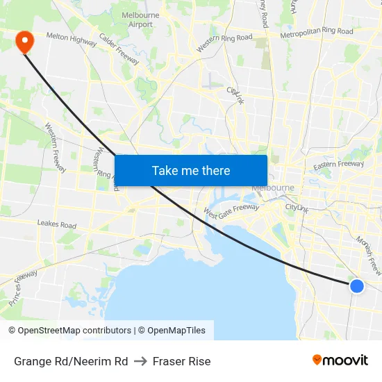 Grange Rd/Neerim Rd to Fraser Rise map