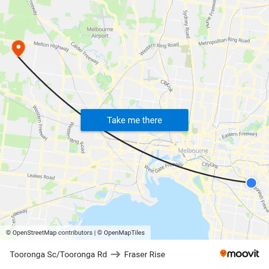 Tooronga Sc/Tooronga Rd to Fraser Rise map