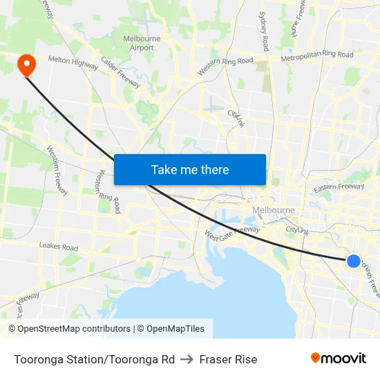 Tooronga Station/Tooronga Rd to Fraser Rise map