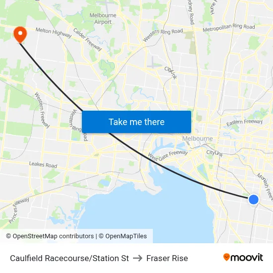 Caulfield Racecourse/Station St to Fraser Rise map