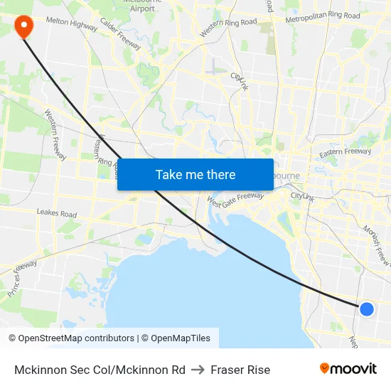 Mckinnon Sec Col/Mckinnon Rd to Fraser Rise map