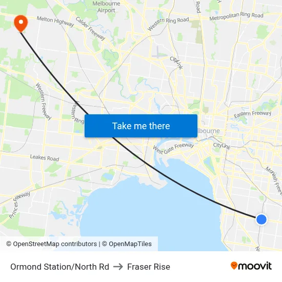 Ormond Station/North Rd to Fraser Rise map