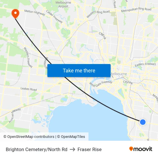 Brighton Cemetery/North Rd to Fraser Rise map