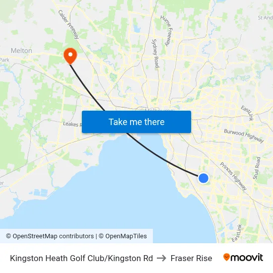 Kingston Heath Golf Club/Kingston Rd to Fraser Rise map
