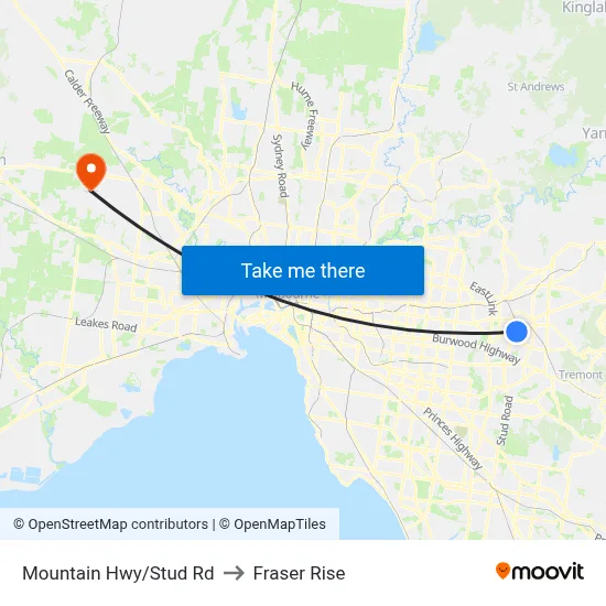 Mountain Hwy/Stud Rd to Fraser Rise map