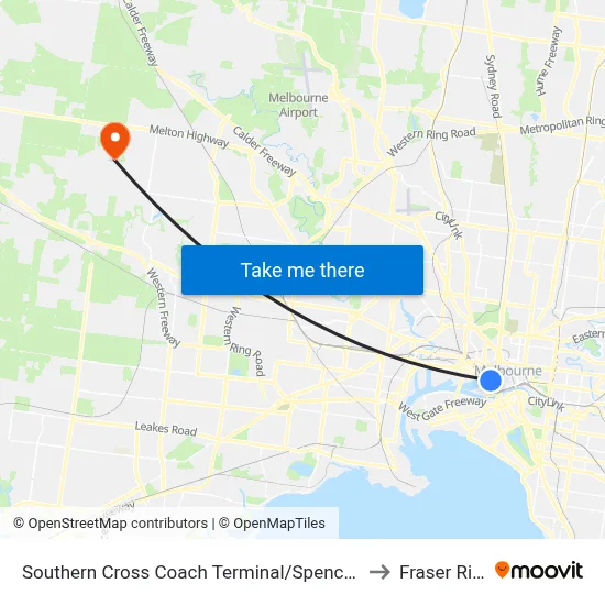 Southern Cross Coach Terminal/Spencer St to Fraser Rise map
