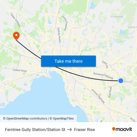 Ferntree Gully Station/Station St to Fraser Rise map