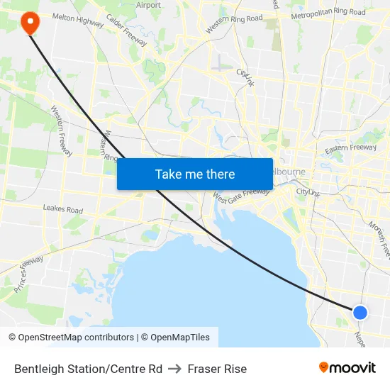 Bentleigh Station/Centre Rd to Fraser Rise map