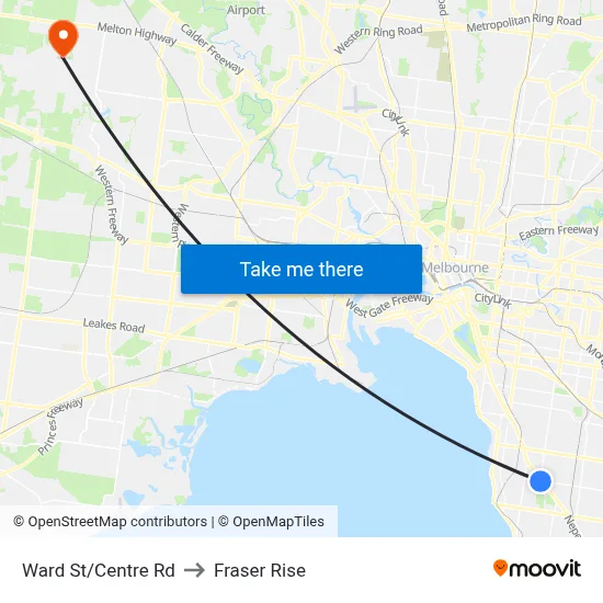 Ward St/Centre Rd to Fraser Rise map