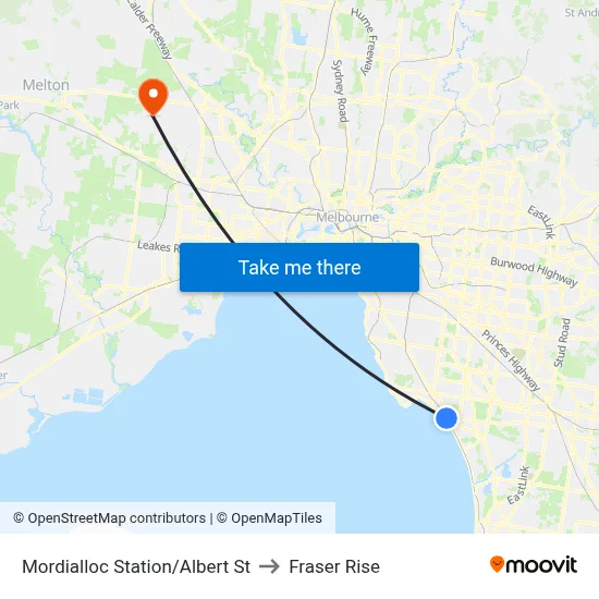 Mordialloc Station/Albert St to Fraser Rise map