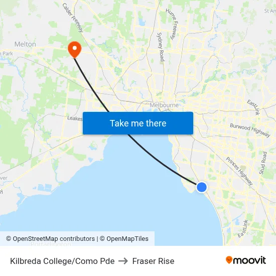 Kilbreda College/Como Pde to Fraser Rise map
