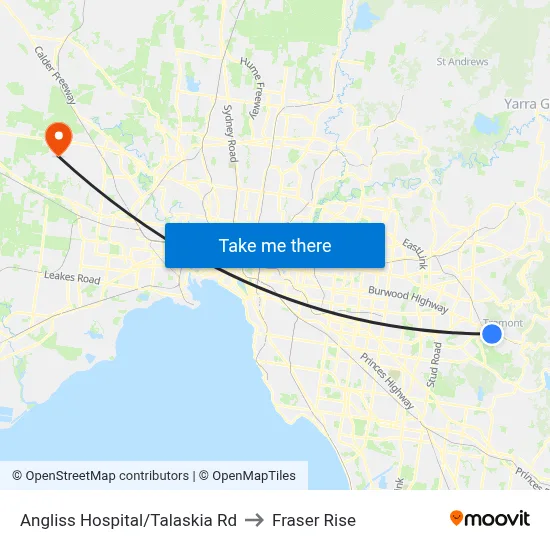 Angliss Hospital/Talaskia Rd to Fraser Rise map