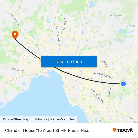 Chandler House/16 Albert St to Fraser Rise map