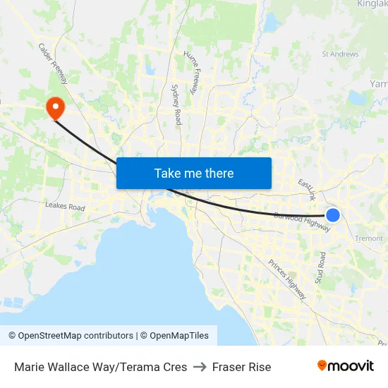 Marie Wallace Way/Terama Cres to Fraser Rise map