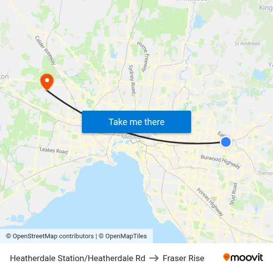 Heatherdale Station/Heatherdale Rd to Fraser Rise map