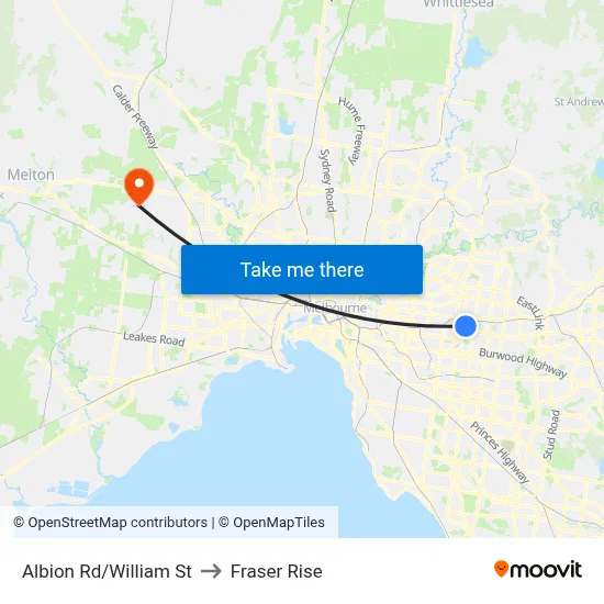 Albion Rd/William St to Fraser Rise map