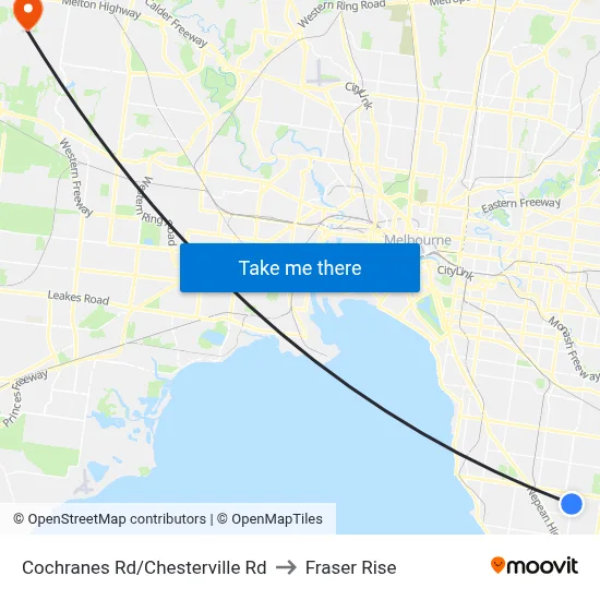 Cochranes Rd/Chesterville Rd to Fraser Rise map