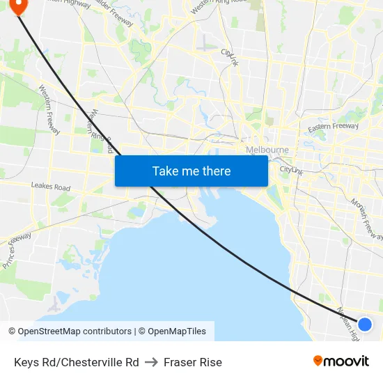 Keys Rd/Chesterville Rd to Fraser Rise map