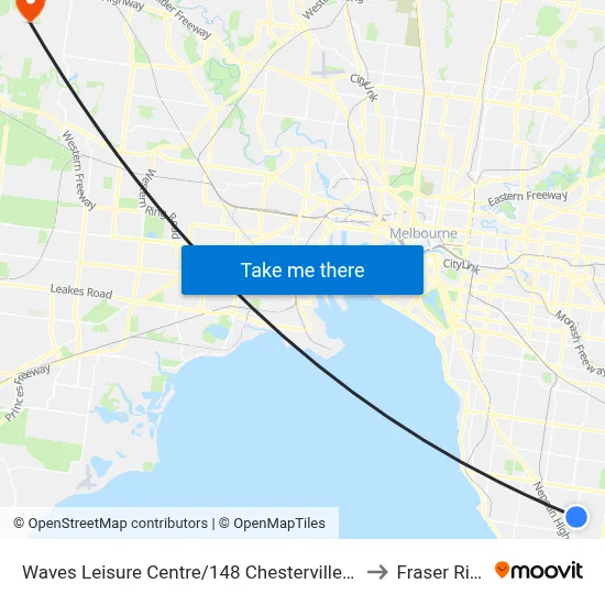 Waves Leisure Centre/148 Chesterville Rd to Fraser Rise map