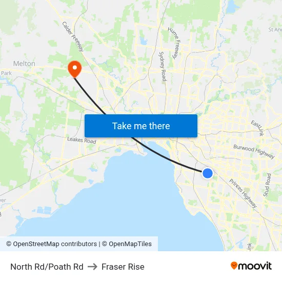 North Rd/Poath Rd to Fraser Rise map