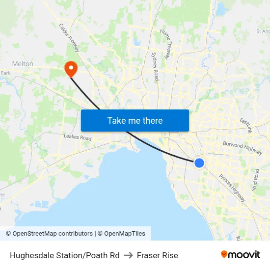 Hughesdale Station/Poath Rd to Fraser Rise map