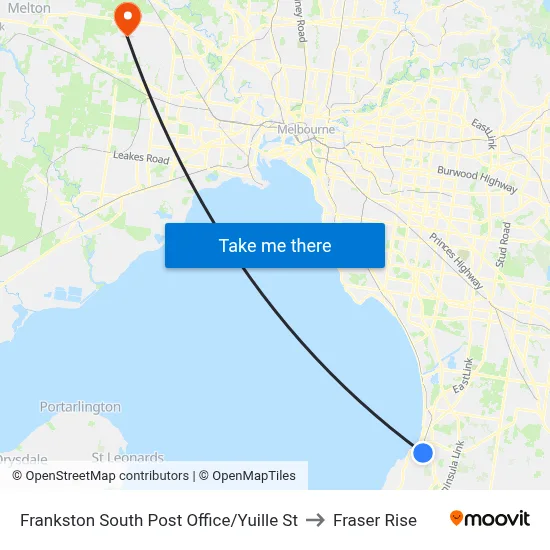 Frankston South Post Office/Yuille St to Fraser Rise map