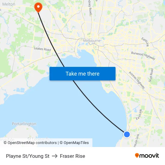 Playne St/Young St to Fraser Rise map