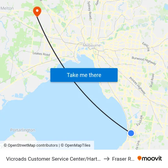 Vicroads Customer Service Center/Hartnett Dr to Fraser Rise map