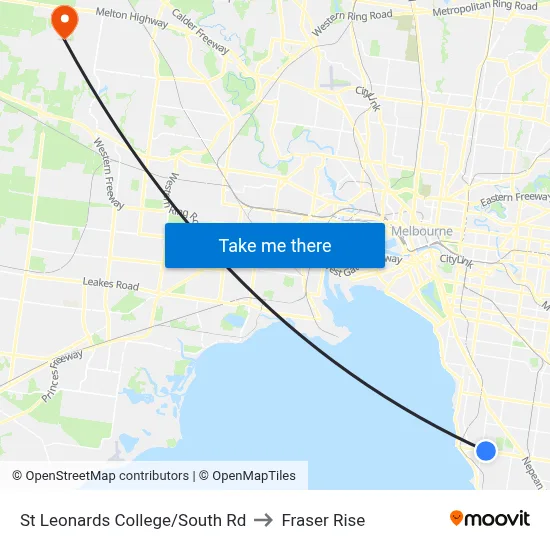 St Leonards College/South Rd to Fraser Rise map