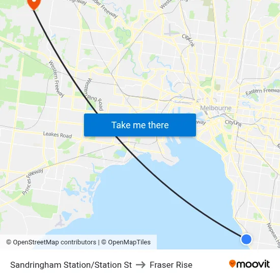 Sandringham Station/Station St to Fraser Rise map