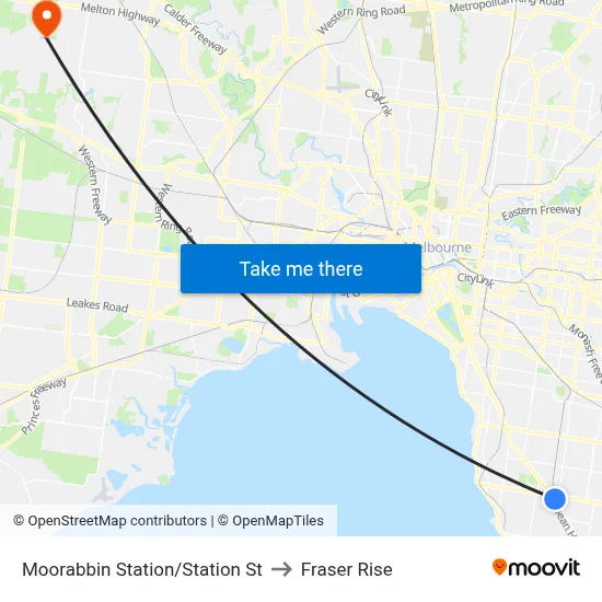 Moorabbin Station/Station St to Fraser Rise map