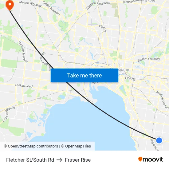 Fletcher St/South Rd to Fraser Rise map