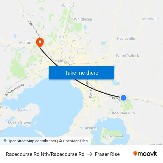 Racecourse Rd Nth/Racecourse Rd to Fraser Rise map