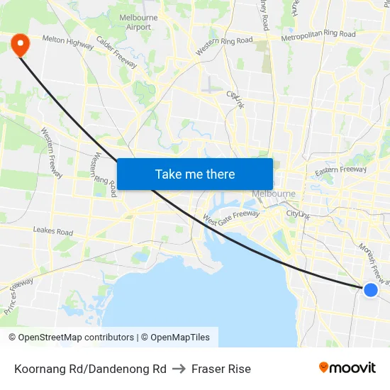 Koornang Rd/Dandenong Rd to Fraser Rise map