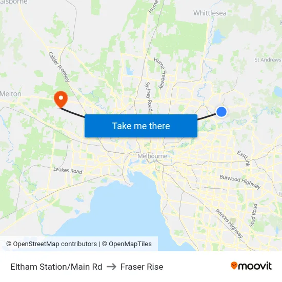 Eltham Station/Main Rd to Fraser Rise map