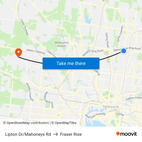 Lipton Dr/Mahoneys Rd to Fraser Rise map