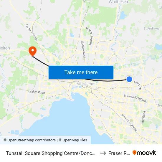 Tunstall Square Shopping Centre/Doncaster Rd to Fraser Rise map