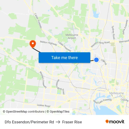 Dfo Essendon/Perimeter Rd to Fraser Rise map