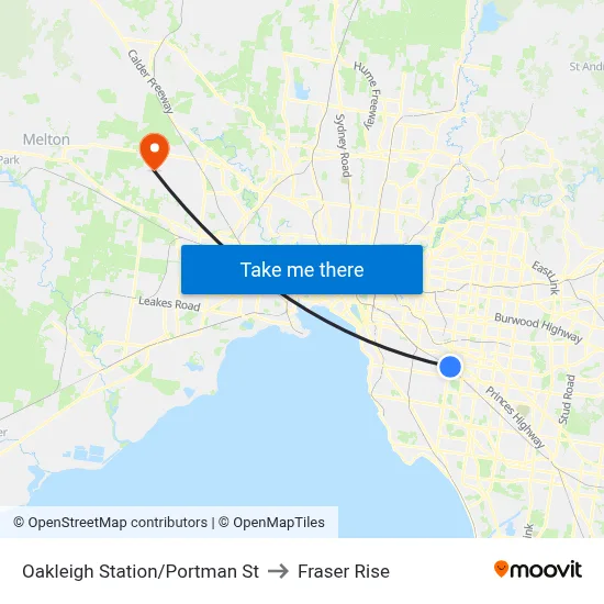 Oakleigh Station/Portman St to Fraser Rise map