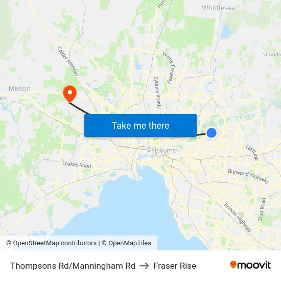 Thompsons Rd/Manningham Rd to Fraser Rise map