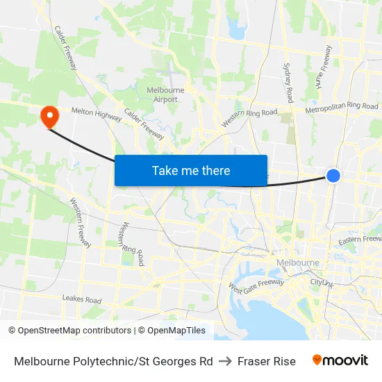 Melbourne Polytechnic/St Georges Rd to Fraser Rise map