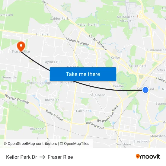 Keilor Park Dr to Fraser Rise map