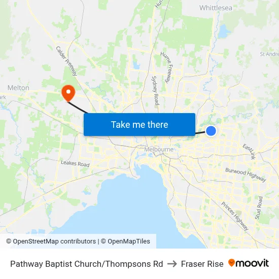 Pathway Baptist Church/Thompsons Rd to Fraser Rise map