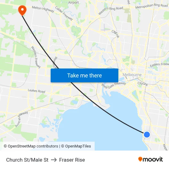 Church St/Male St to Fraser Rise map
