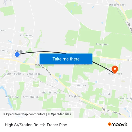 High St/Station Rd to Fraser Rise map